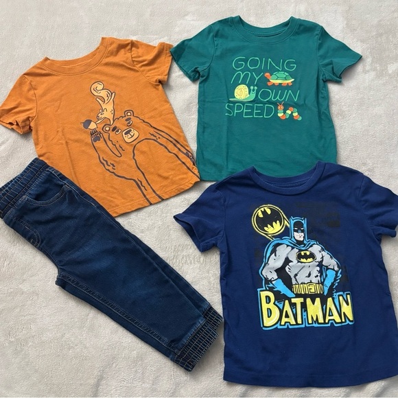 Cat & Jack Other - Bundle of 4️⃣ Kids Graphic T-Shirts and Jeans Set Size 3T